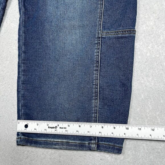 Pilcro Jeans Womens Size 27 Blue Wide Leg Cropped Barrel Denim High Rise Denim - Picture 8 of 14